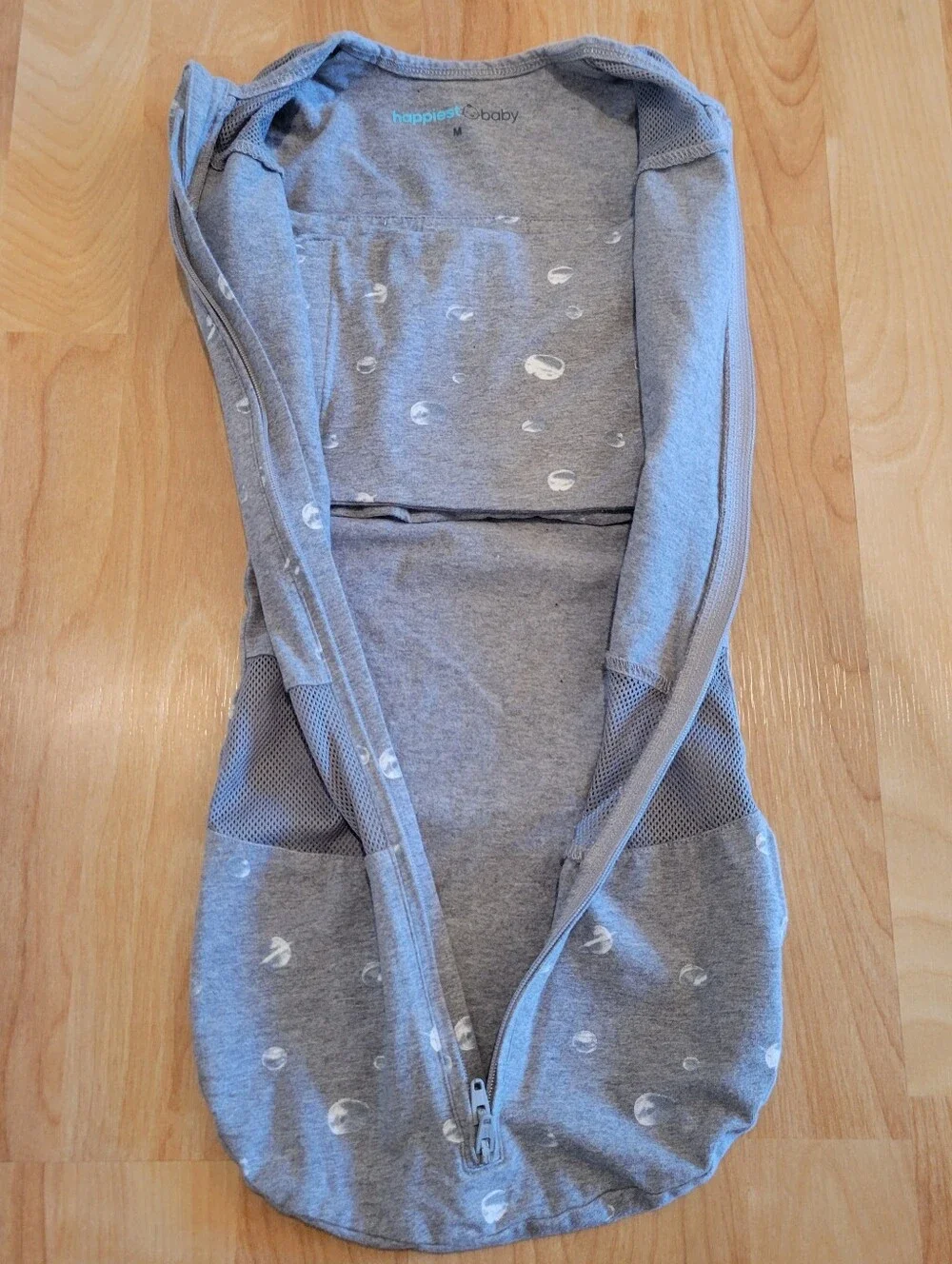 Baby Sleep Sack Swaddle in Gray with Dot Pattern